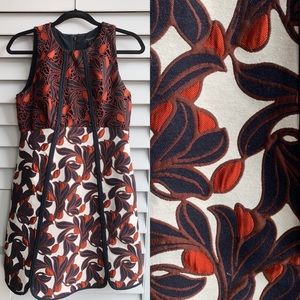 Ann Taylor Vine Lace Jacquard Flare Dress